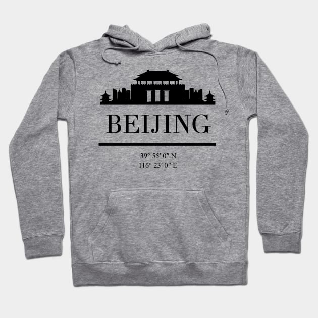 BEIJING CHINA BLACK SILHOUETTE SKYLINE ART Hoodie by deificusArt